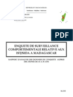 Enquête de Survéillance Comportementale Relative Aux IST/SIDA À Madagascar - Rapport D'analyse Des Données de L'enquête Auprès Des Jeunes de 15 À 24 Ans (INSTAT - 2005)