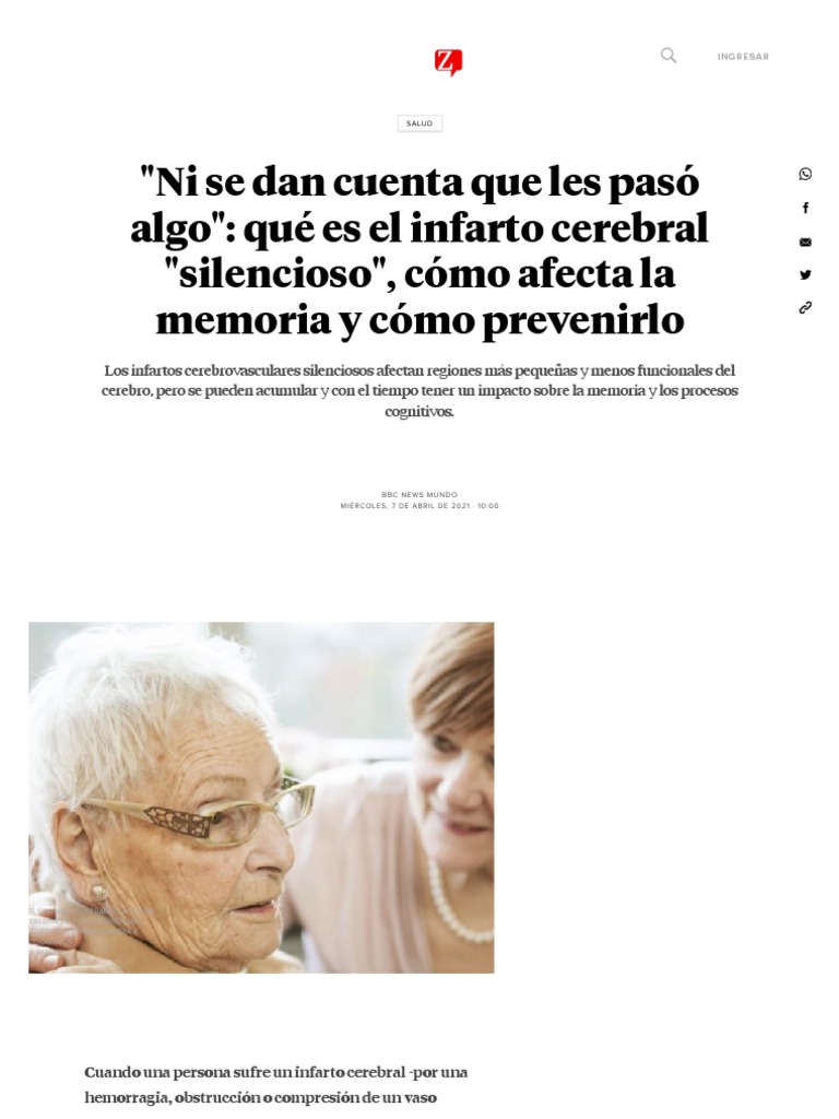 Ni Se Dan Cuenta Que Les Pasó Algo - Qué Es El Infarto Cerebral ...
