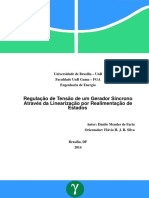 Regulação de tensão de gerador síncrono usando linearização por realimentação de estados