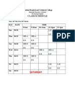 Saturday: Class Schedule