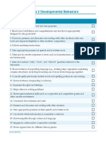 Checklist of Grade 3 Developmental Behaviors: Observed Behavior