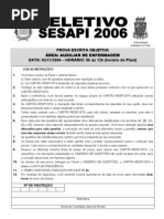 PROVA DE AUXILIAR DE ENFERMAGEM 1