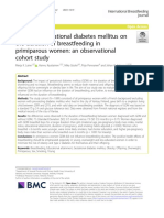 Impact of Gestational Diabetes Mellitus On The Duration of Breastfeeding in Primiparous Women: An Observational Cohort Study