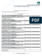 TABELA ATIVIDADES COMPLEMENTARES 1 Biologia e Biotecnologia - 2017