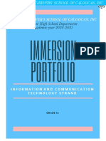 Immersion Portfolio Format