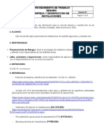 Procedimiento de Trabajo Seguro de Limpieza y Desinfeccion de Instalaciones - Revisión