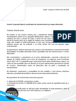 Propuesta laboral como coordinador de mantenimiento en Transpetrocar