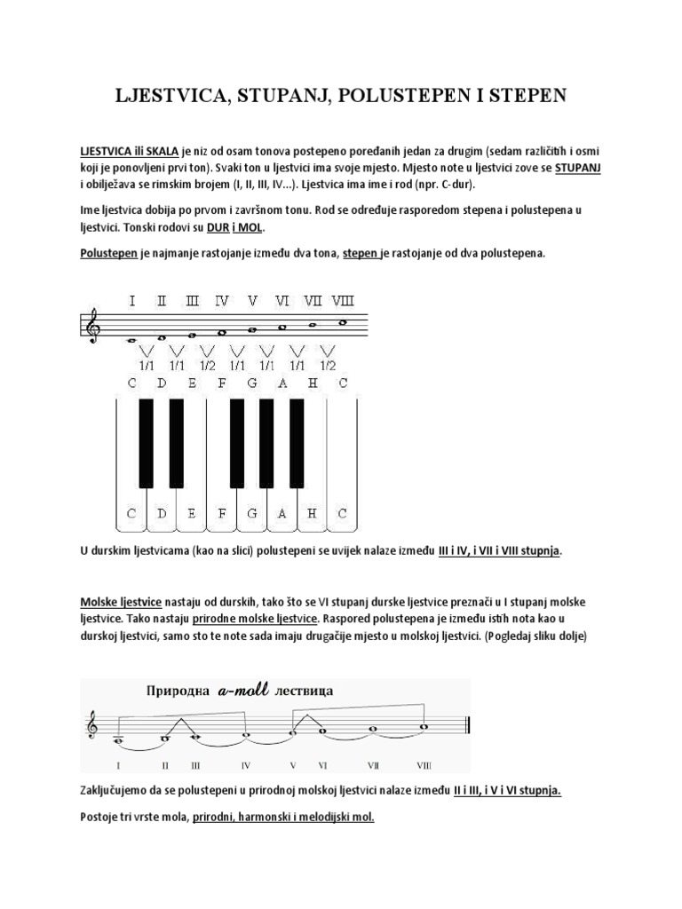 Ljestvica, Stupanj, Polustepen I Stepen | PDF
