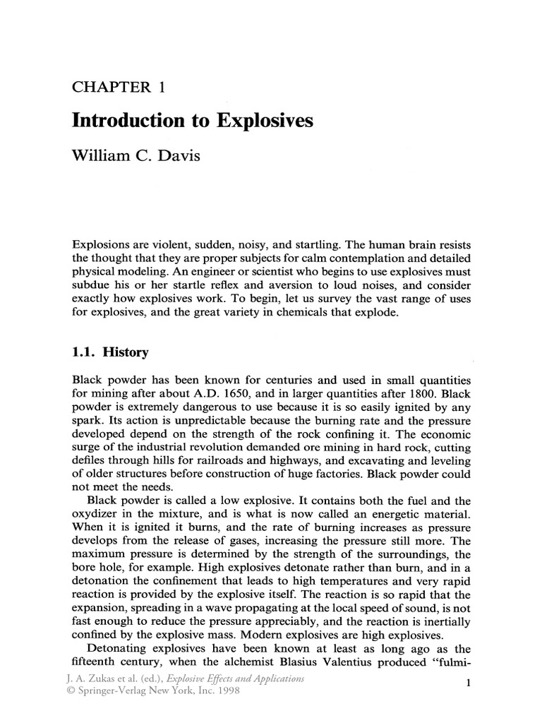 Introduction To Explosives: William C. Davis | PDF | Explosion | Mining