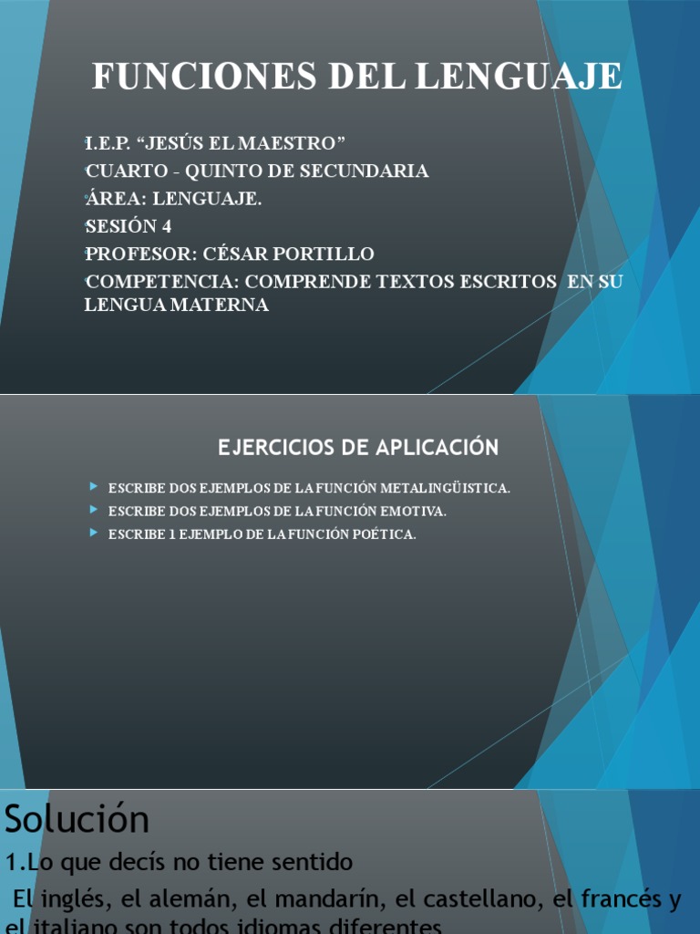 Funciones del Lenguaje en Ejercicios | PDF