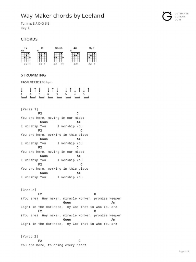 Way Maker Chords PDF