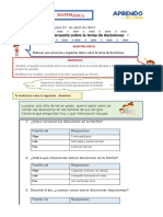 Encuesta sobre toma de decisiones en familia