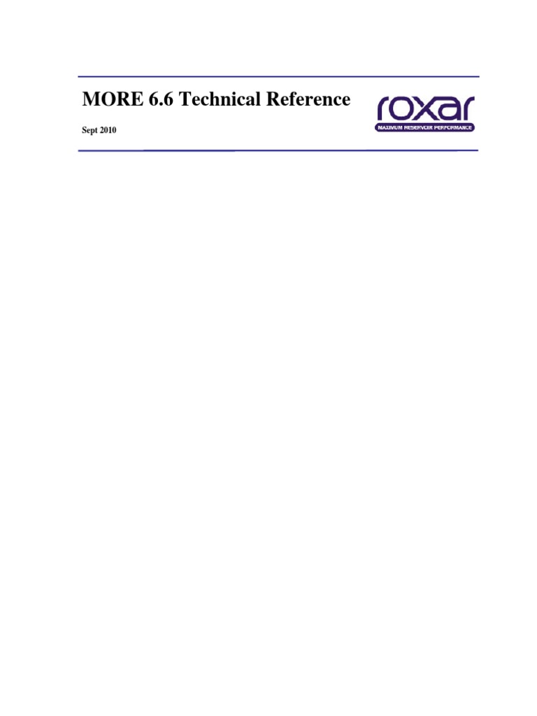 MORE 6.6 Technical Reference Guide | PDF | Petroleum Reservoir | Viscosity