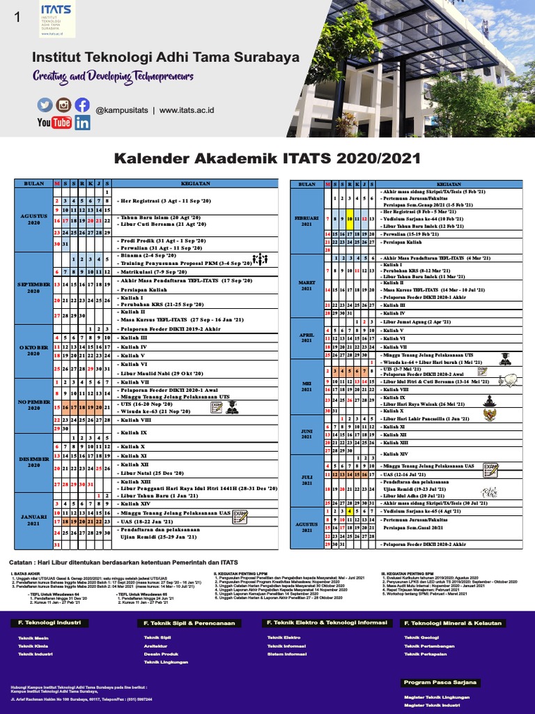 Kalender Akademik ITATS 2020/2021 | PDF