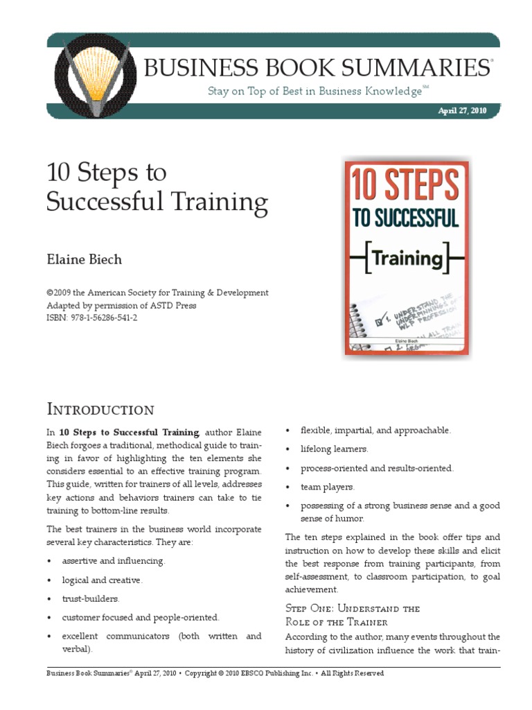 10 steps to successful training pdf adult education learning