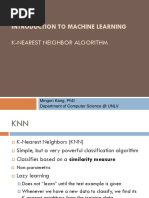 Introduction To Machine Learning: K-Nearest Neighbor Algorithm