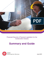 Summary and Guide: Proposed Security of Payment Legislation For The Construction Industry