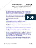Draft Standard Form Of Domestic Sub-Contract 標準自選分包合同稿