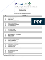 Resultado Da Triagem Curricular Edital 007 - Engenheiro (A) Civil