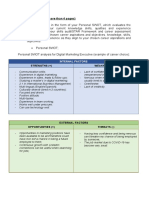 CPD Action Plan (No More Than 4 Pages) : Strengths (+) Weaknesses (-)