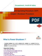 Occupational, Health & Safety: Standard Operating Procedure (SOP) Subject: Shutdown Procedure