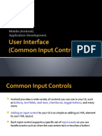 User Interface (Common Input Controls) : Mobile (Android) Application Development