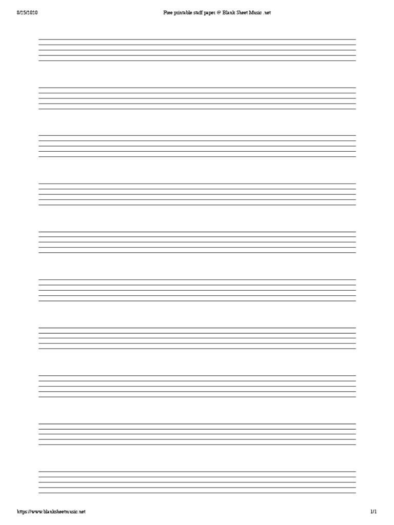 Free Printable Staff Paper at Blank Sheet Music | PDF