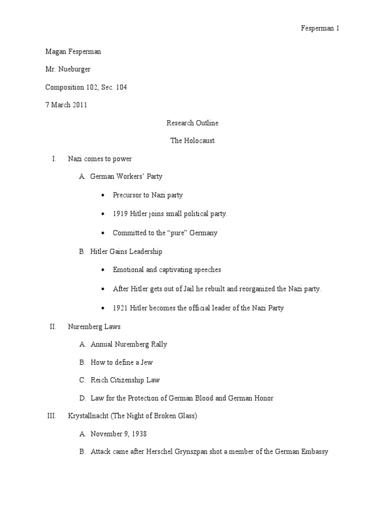 Holocaust Research Outline Overview | PDF | Extermination Camp | Nazi ...