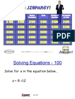 Math Jeopardy Algebra