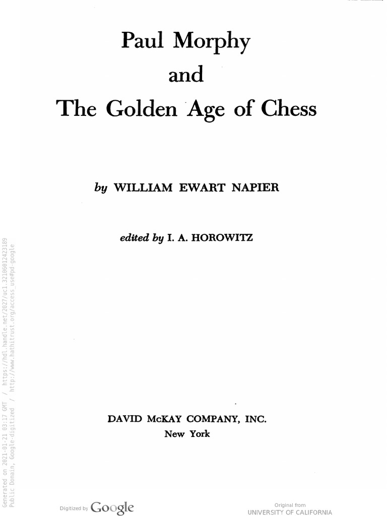 PDF] DOWNLOAD FREE Paul Morphy and the Golden Age of Chess by