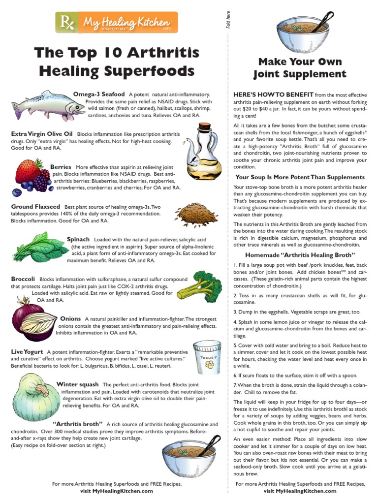 Arthritis Poster 10 Super Foods | Download Free PDF | Arthritis | Osteoarthritis
