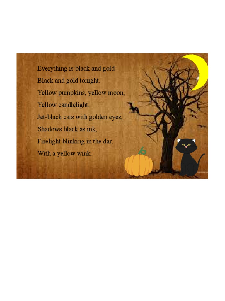 Black and Gold Halloween Poem | PDF