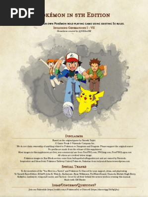 Pokemon 5e Phb Gen I Vii Pokemon Dungeons Dragons