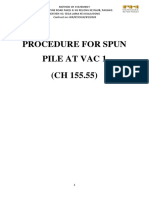 Procedure For Spun Pile at Vac 1 (CH 155.55)