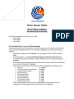 District Awards Criteria: 2018-2019 District and Rotary International Goals Are Applicable