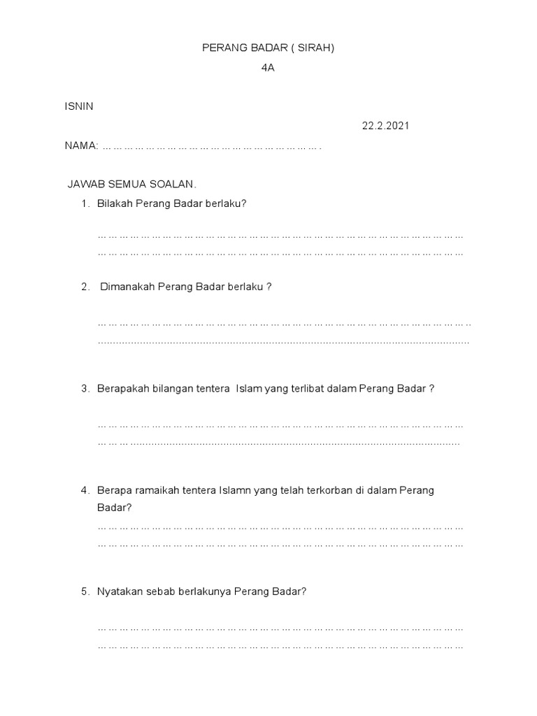 Latihan Perang Badar Pdf
