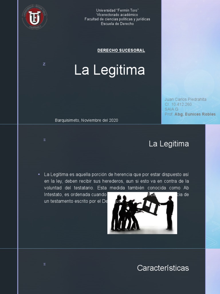 La Legítima en Derecho Sucesoral | PDF | Herencia | Voluntad y testamento