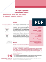 Educación y Género. El Largo Trayecto de La Mujer Hacia La Modernidad en México