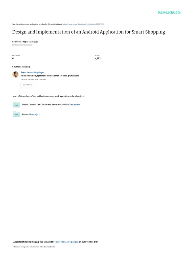 Design and Implementation of An Android Application For Smart Shopping ...