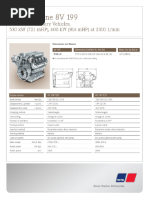 Diesel Engine 8V 199: For Medium Military Vehicles, 530 KW (721 MHP), 600 KW (816 MHP) at 2300 1/min