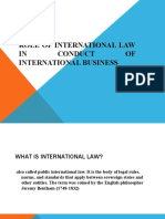 Role of International Law IN Conduct OF International Business