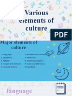 Various Elements of Culture