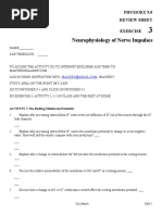 Neurophysiology of Nerve Impulses: Physioex 9.0 Review Sheet Exercise