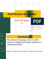 Amoritization & Annuities Amoritization & Annuities: Number & Algebra 1.7