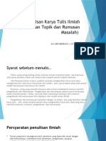 PERTEMUAN 10 (Penulisan Karya Tulis Ilmiah (Pemilihan Topik, Rumusan Masalah)