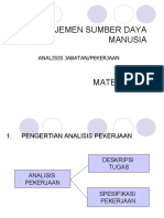 Manajemen Sumber Daya Manusia: Analisis Jabatan/Pekerjaan