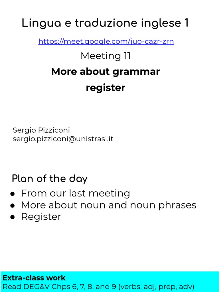 English Grammar Register | PDF | Phrase | Grammar
