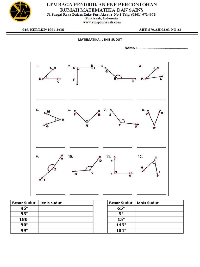 Kelas 4 Jenis Sudut Pdf