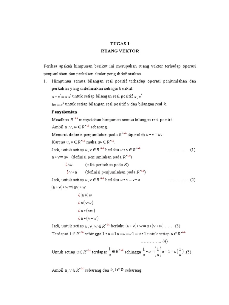 Ruang Vektor dan Perkalian Skalar | PDF | Metode & Bahan Ajar