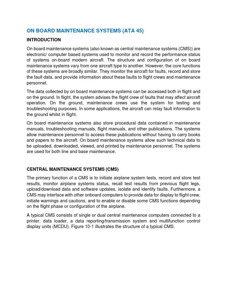 Onboard Maintenance Systems A PDF Fatigue (Material) Printer